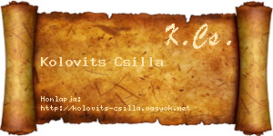 Kolovits Csilla névjegykártya
